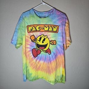 Pac Man Men's T Shirt Large Tie Dye Bandi Namco Video Game Pac-Man Retro 2017